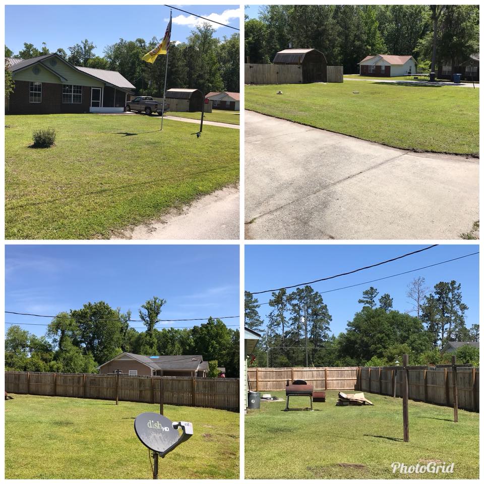 Yard after landscaping redesign